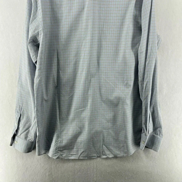 ETON Contemporary Button-Up Shirt Men's Sz 17.5 Blue Plaid Regular Fit Collared - Picture 10 of 12